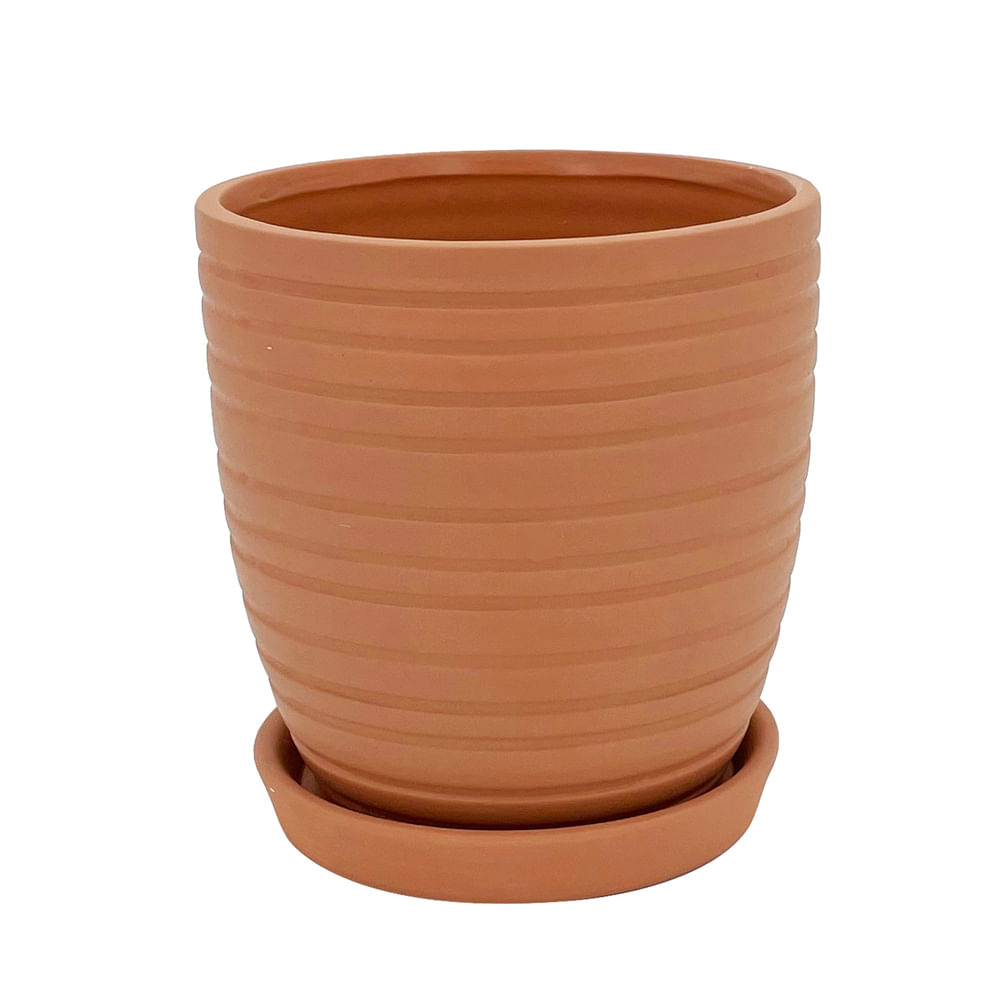 Maceta terracota Rayas 18cm Orange