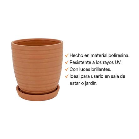 Maceta Terracota Rayas 18cm Orange - Promart