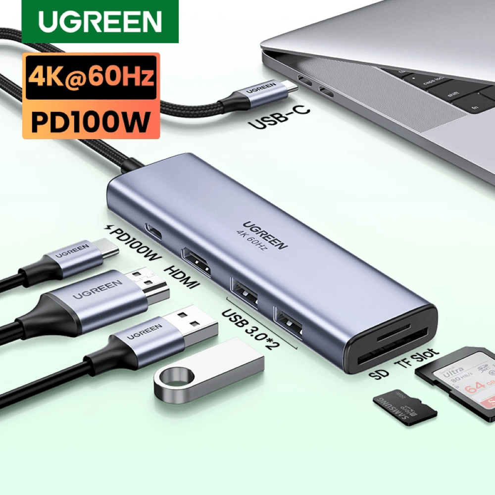 HUB USB C 6 en 1 con HDMI 4K Ugreen