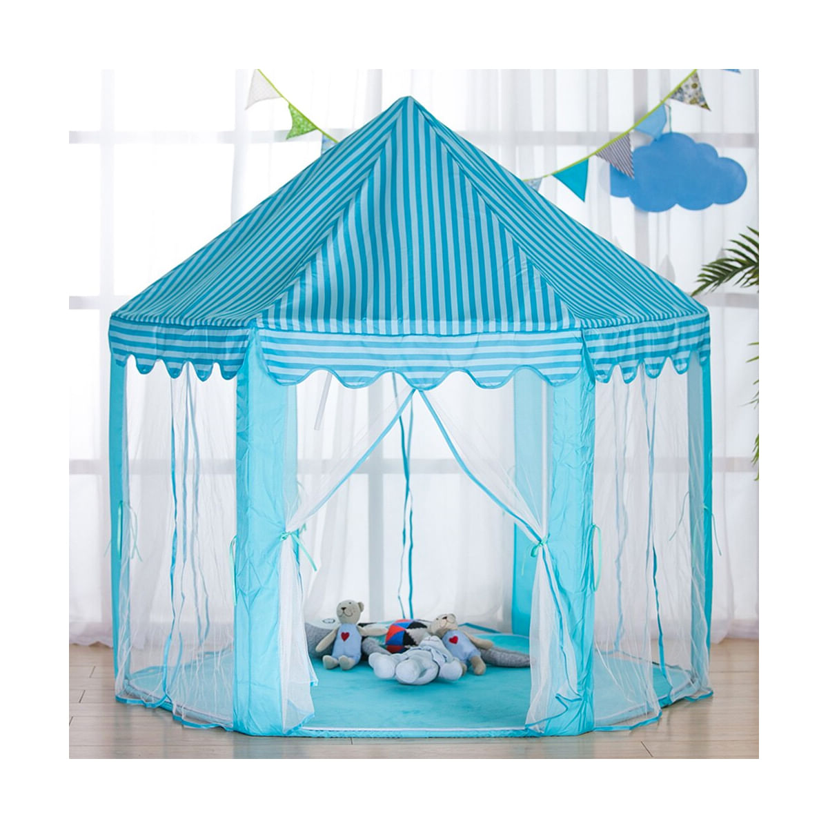 Castillo Carpa De Princesa Armable Celeste