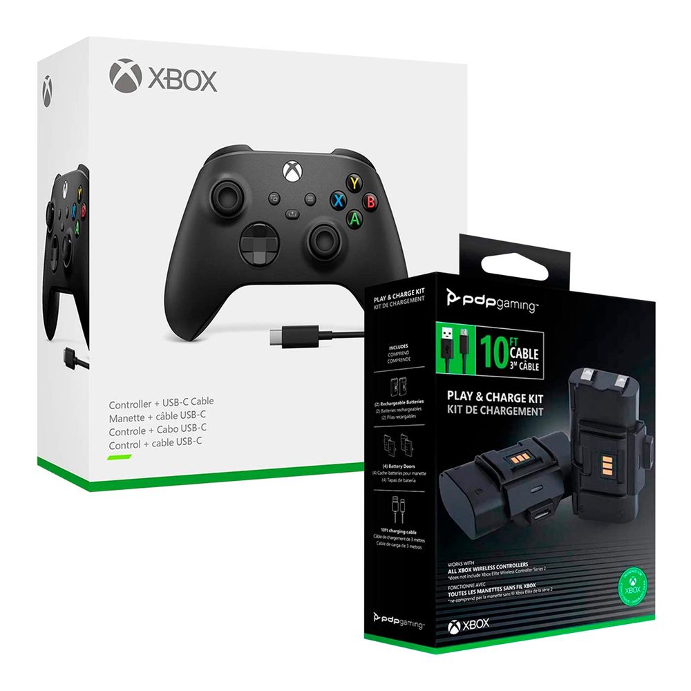 Mando Xbox Series X Wireless Negro Con Cable + Bateria Pdp - Promart