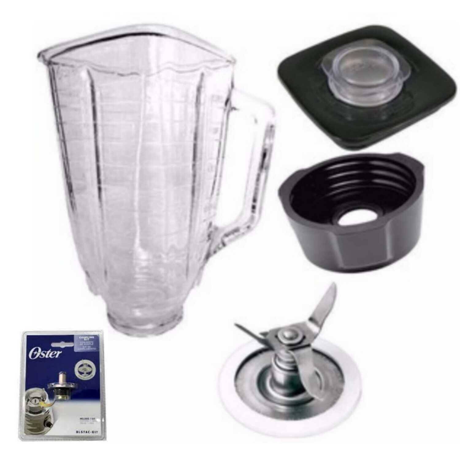 Kit de accesorios para licuadoras vaso,tapa,rosca,pin y cuchilla 4 aspas