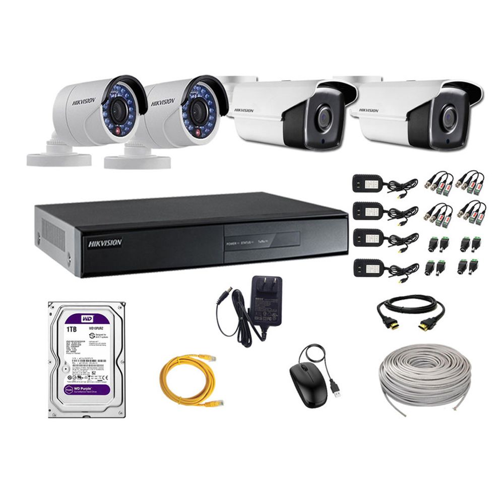 Kit 4 Cámaras de Seguridad Exterior It3F Hikvision Full Hd Kit 4 Cámaras de Seguridad Exterior It3F Hikvision Full Hd