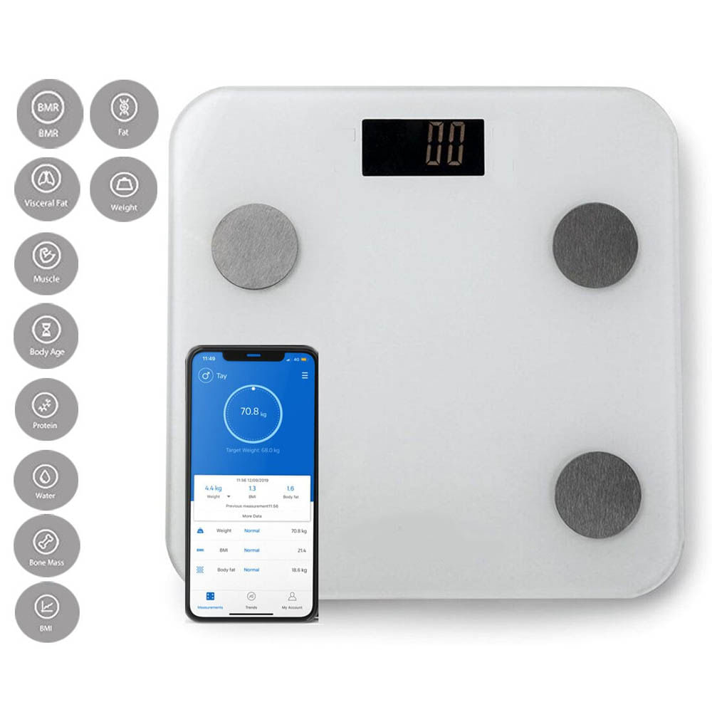 Balanza Digital Inteligente 12 Lecturas Personal Scale Blanco