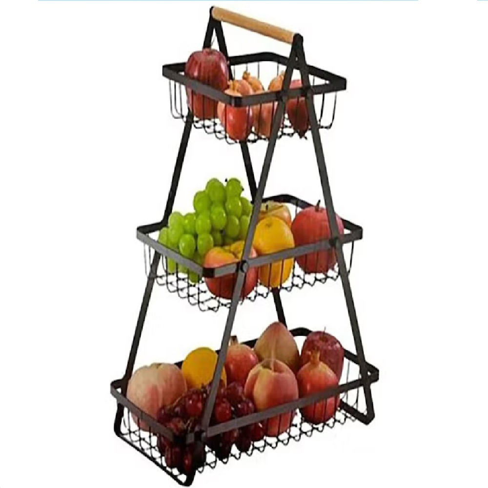 Cesta de Frutas y Verduras de 3 Niveles