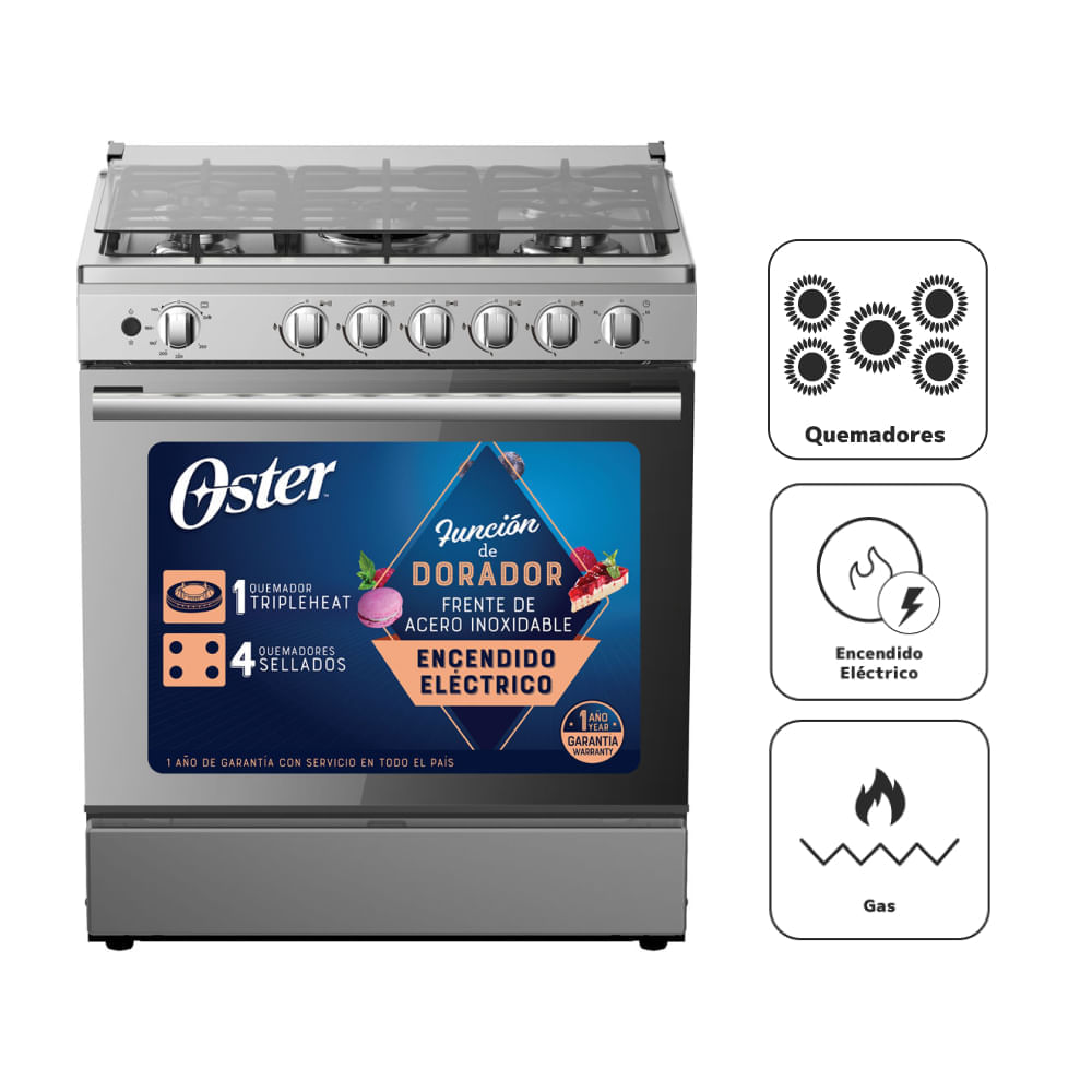 Cocina a Gas OSTER 5 Quemabdores PGSGMICA305HSSGM