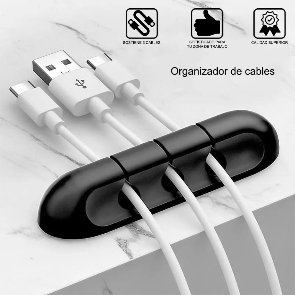 Organizador de Cables Adhesivo para Escritorio Computador - Promart