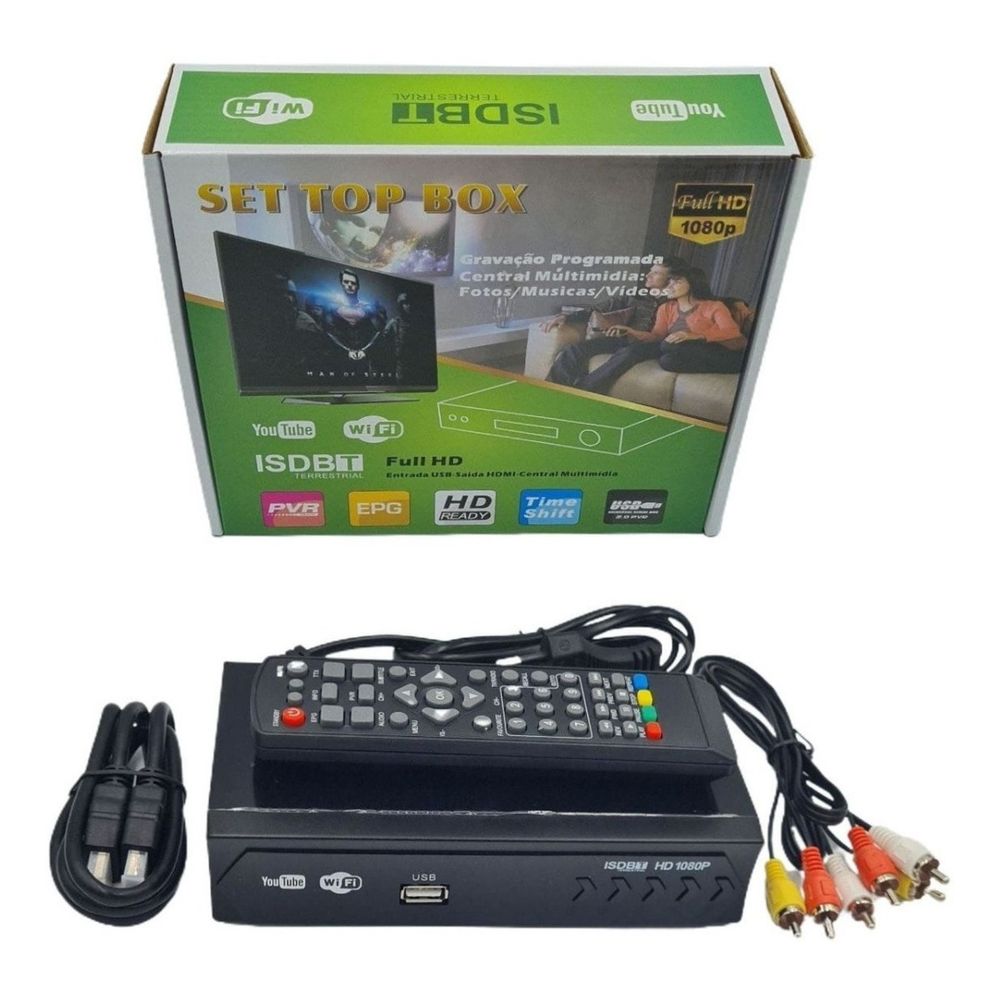 Set top box Sintonizador Decodificador Tv Digital Hd 1080p Tdt