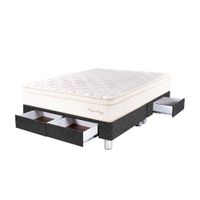 Cama Box Tarima 4 Cajones PARAISO Royal Prince Acero King + 2 Almohadas Viscoelásticas