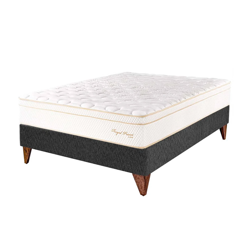 Cama Box Tarima Europea PARAISO Royal Prince Acero 1.5 Plz + 1 Almohada Viscoelástica + Protector