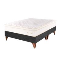 Cama Box Tarima  Europea PARAISO Royal Prince Acero King + 2 Almohadas Viscoelásticas