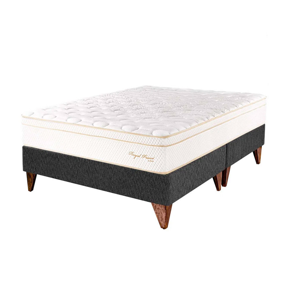 Cama Box Tarima  Europea PARAISO Royal Prince Acero King + 2 Almohadas Viscoelásticas + Protector