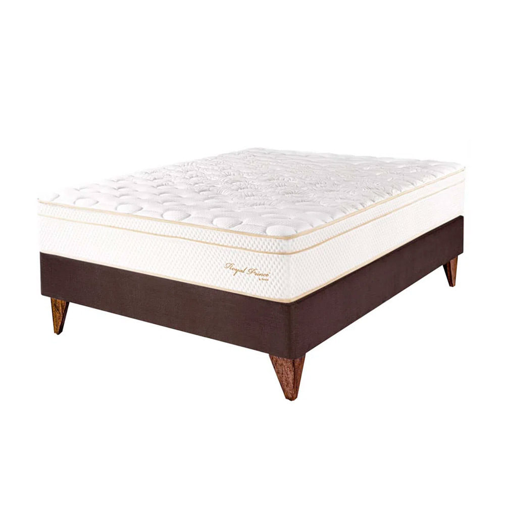 Cama Box Tarima Europea PARAISO Royal Prince Chocolate 2 Plz + 2 Almohadas Viscoelásticas + Protector