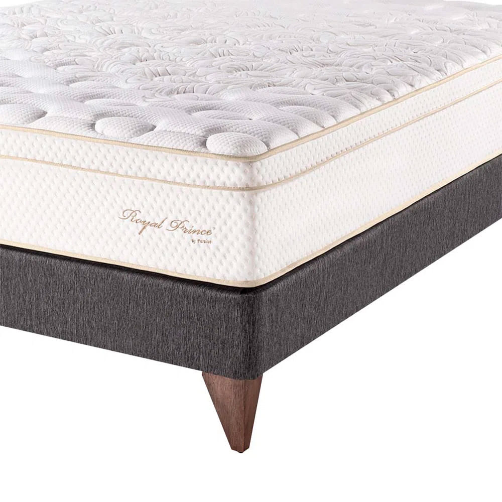 Cama Box Tarima  Europea PARAISO Royal Prince Acero Queen + 2 Almohadas Viscoelásticas + Protector