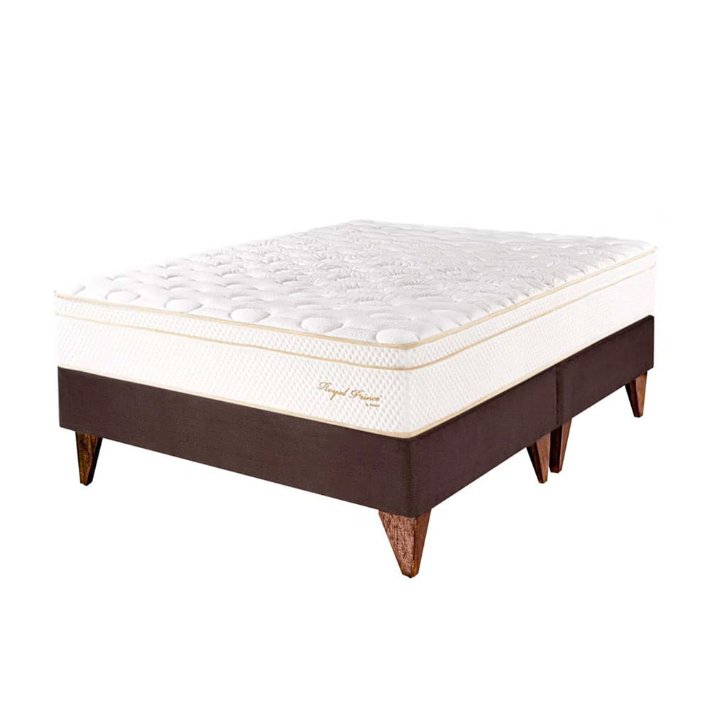 Cama Box Tarima  Europea PARAISO Royal Prince Chocolate Queen + 2 Almohadas Viscoelásticas + Protector