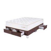 Cama Box Tarima 4 Cajones PARAISO Royal Elizabeth Chocolate King +2 Almohadas Viscoelásticas