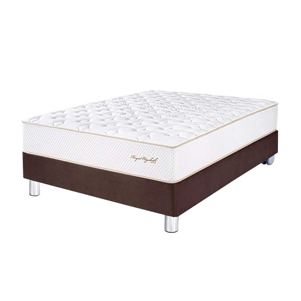 Cama Box Tarima PARAISO Royal Elizabeth Chocolate 2 Plz +2 Almohadas Viscoelásticas + Protector