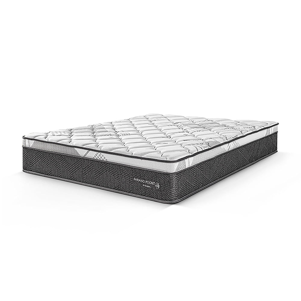 Colchón Paraíso Pocket Star Queen + 2 Almohadas + Protector
