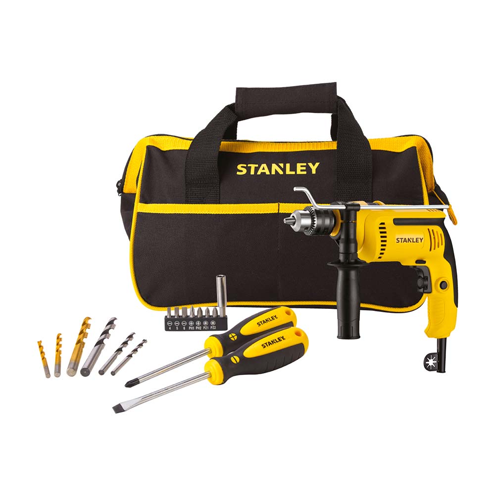 Taladro Percutor 700w + 17 Accesorios + Bolso Stanley - Promart