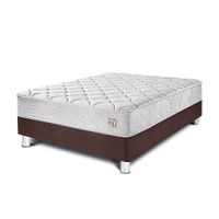Cama Box Tarima PARAISO Pocket Max Chocolate 1.5 Plazas + 1 Almohada + Protector