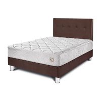 Dormitorio PARAISO Pocket Max Chocolate 2 Plazas + 2 Almohadas + Protector