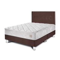 Dormitorio PARAISO Pocket Max Chocolate Queen + 2 Almohadas + Protector