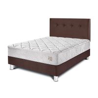 Dormitorio PARAISO Pocket Max Chocolate 1.5 Plazas  + 1 Almohada + Protector