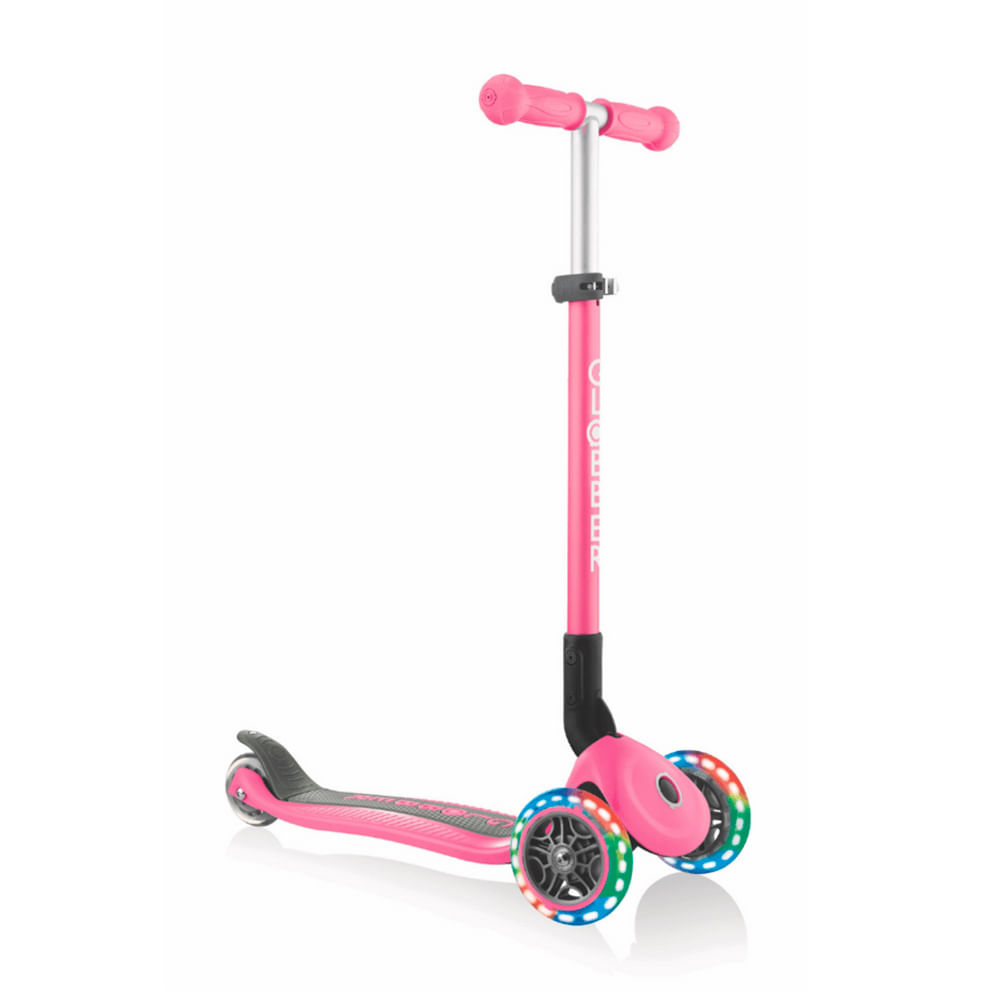 Scooter Globber Primo Plegable LED Rosado