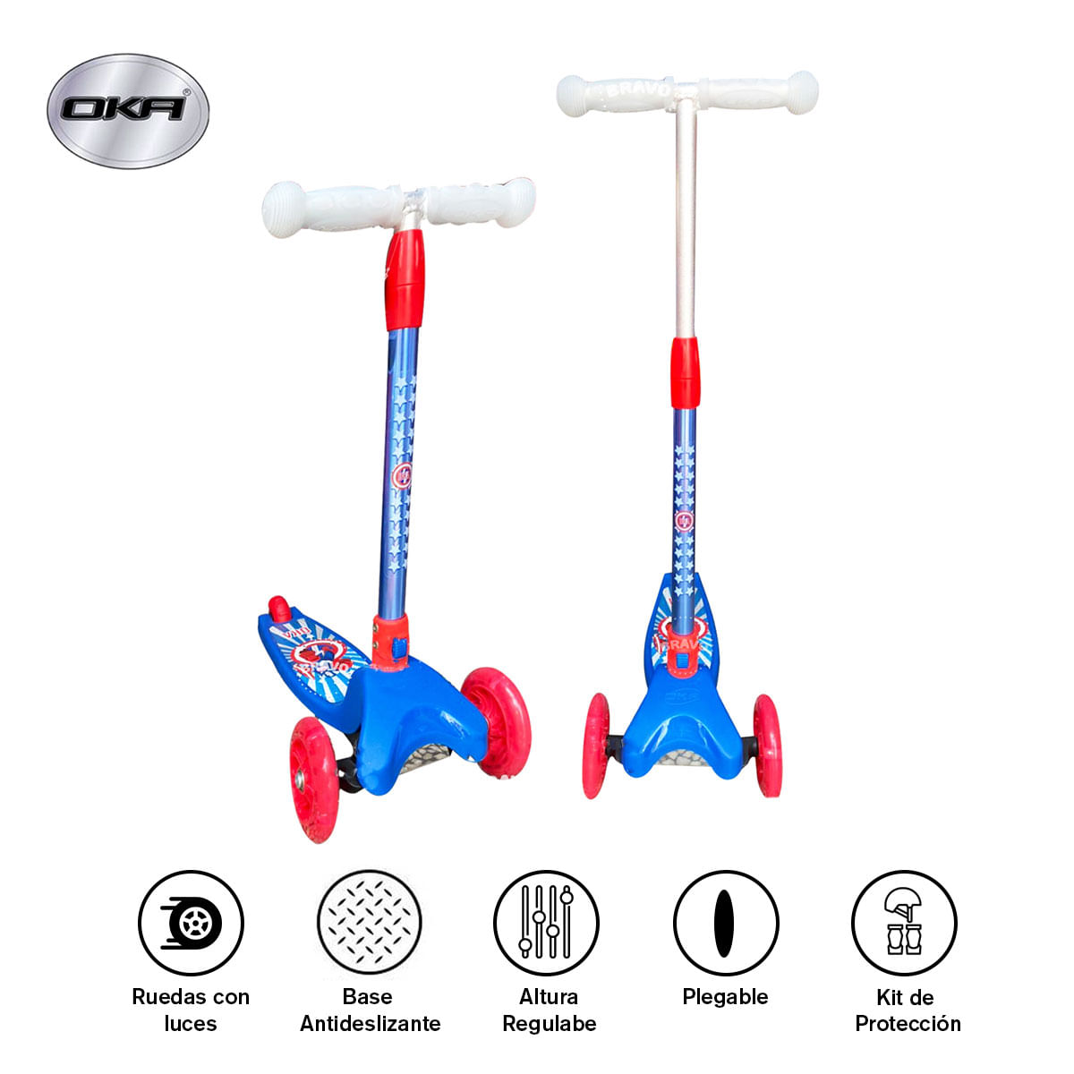 Scooter Infantil + Kit de protección Varon Oka