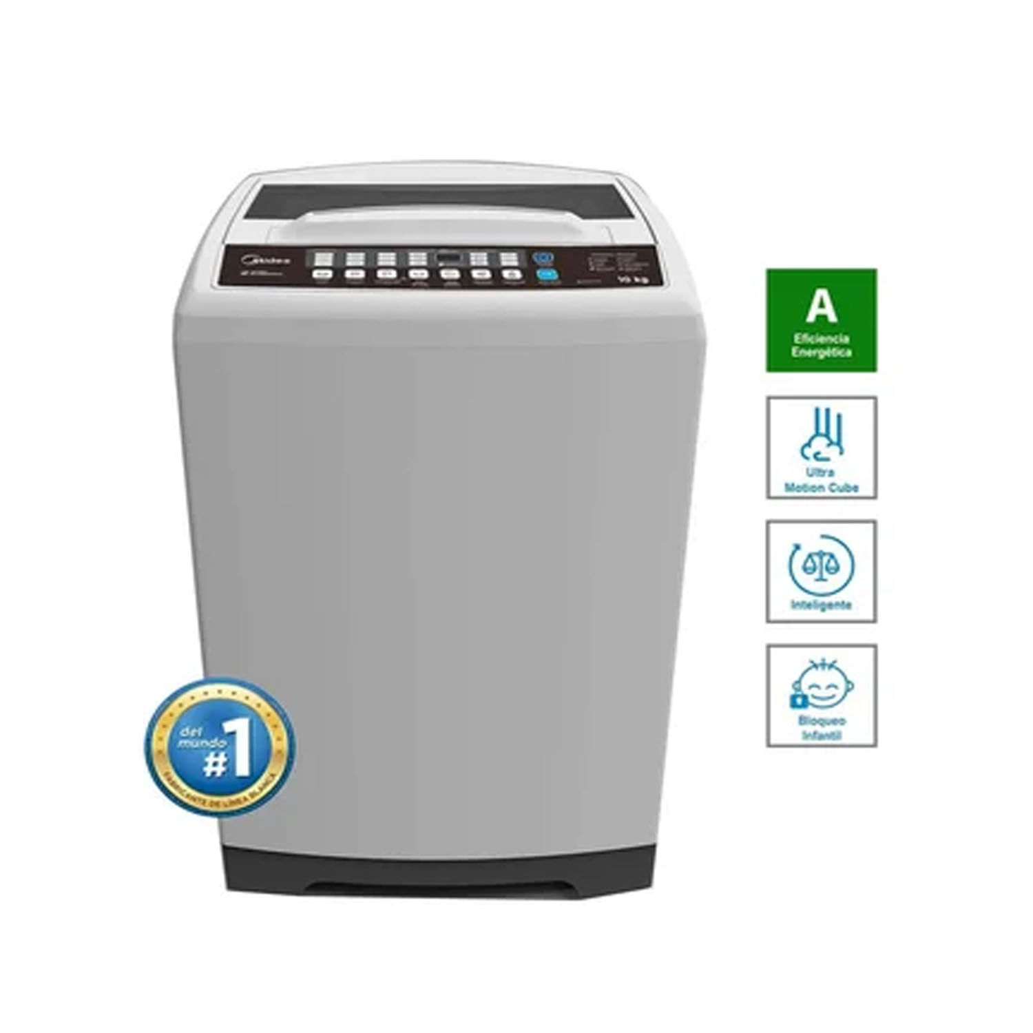 Lavadora Automática MIDEA Carga Superior 10Kg MAM02W10G - Silver
