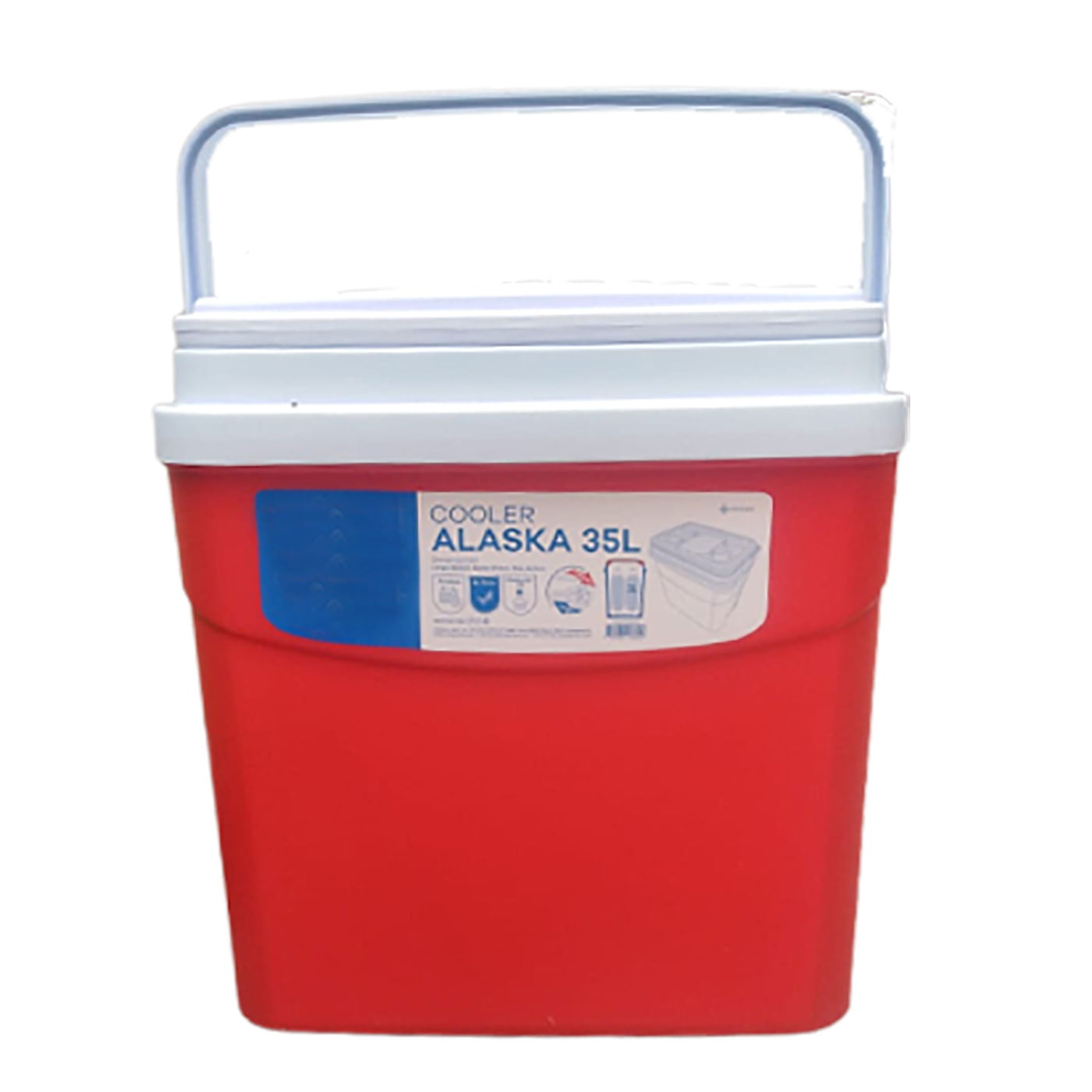 Cooler de Playa 35 Litros Grande en Rojo