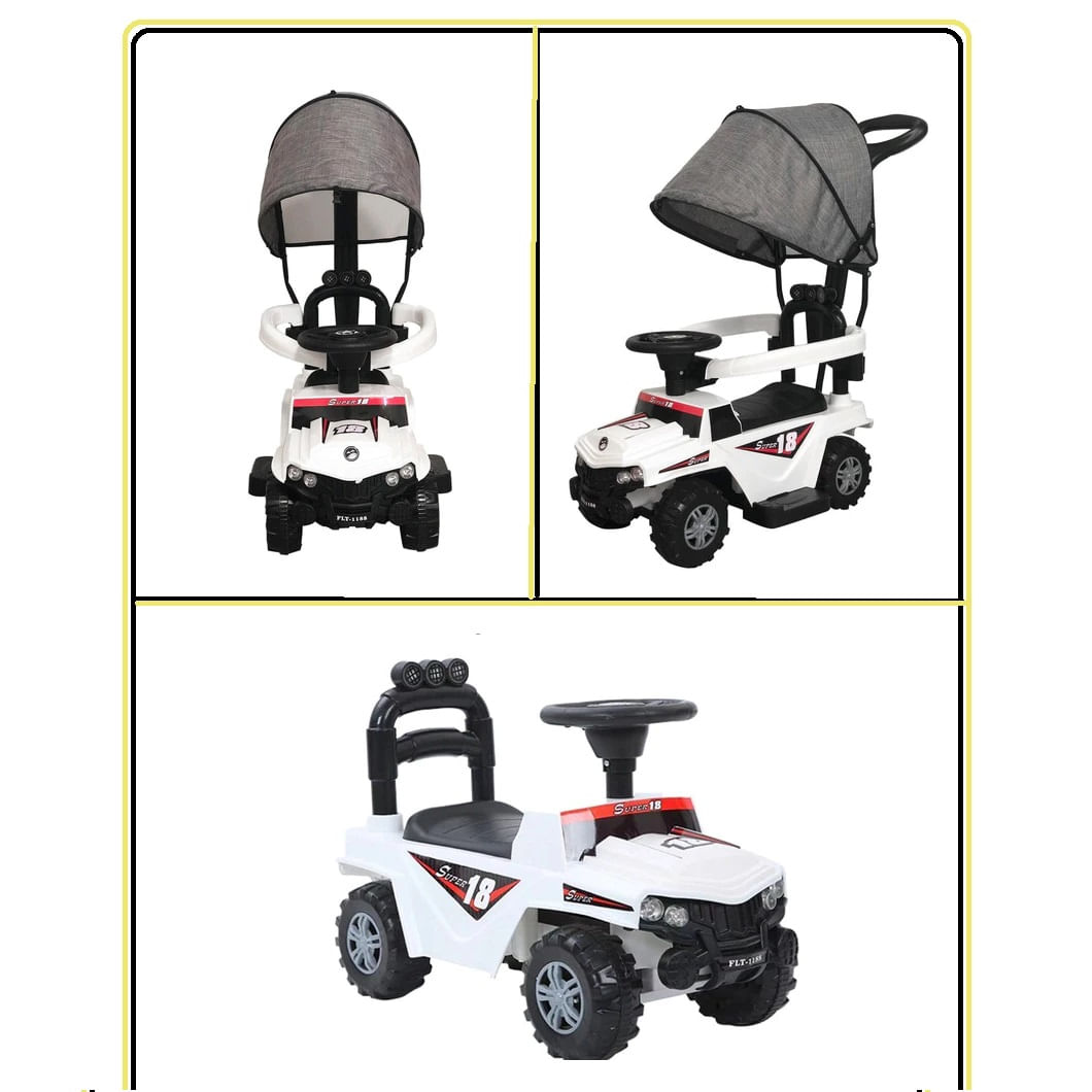 Buguie con Guiador Jeep 3 en 1 Blanco