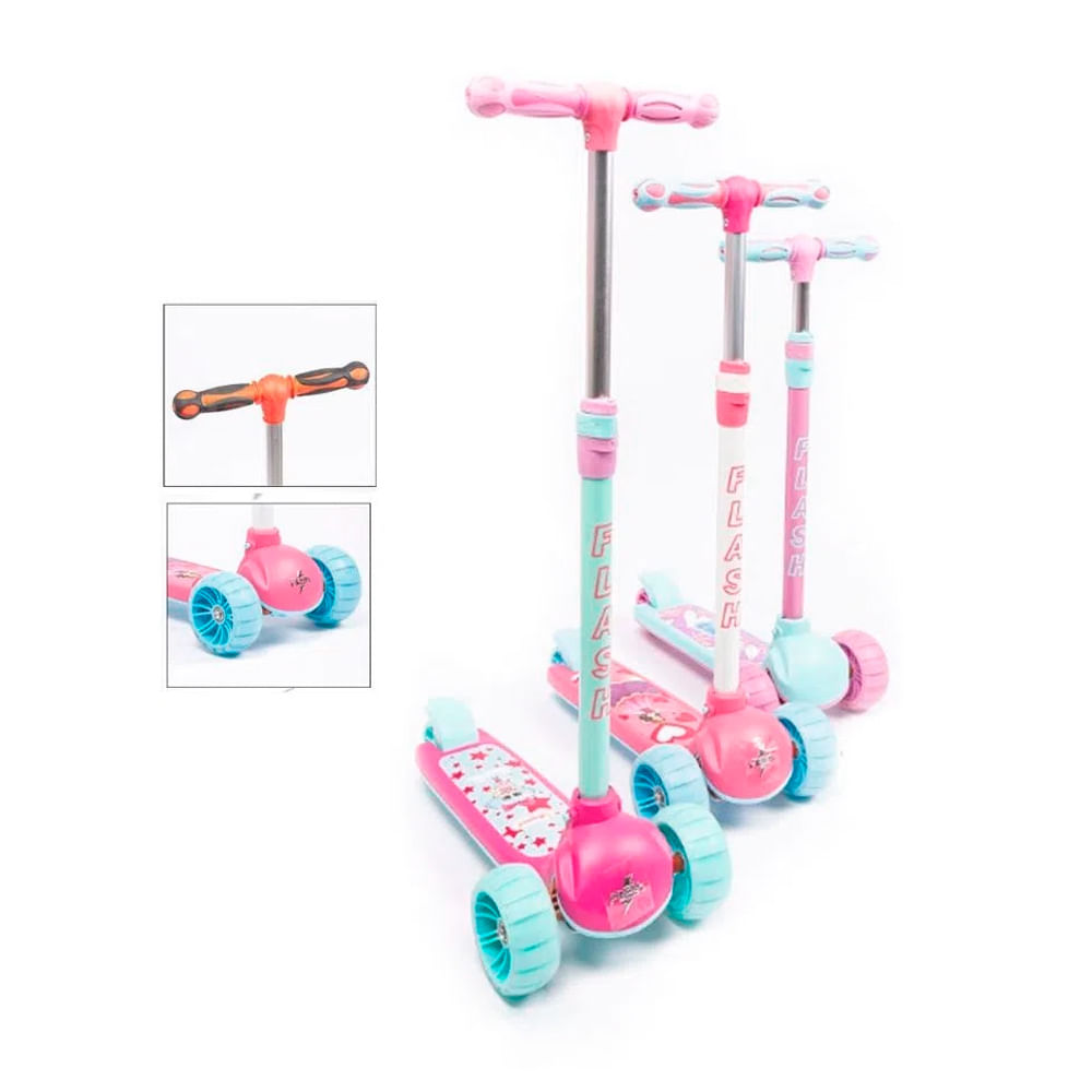 Scooter Infantil 2 a 5 años Musical Hidráulico Mujer Flash