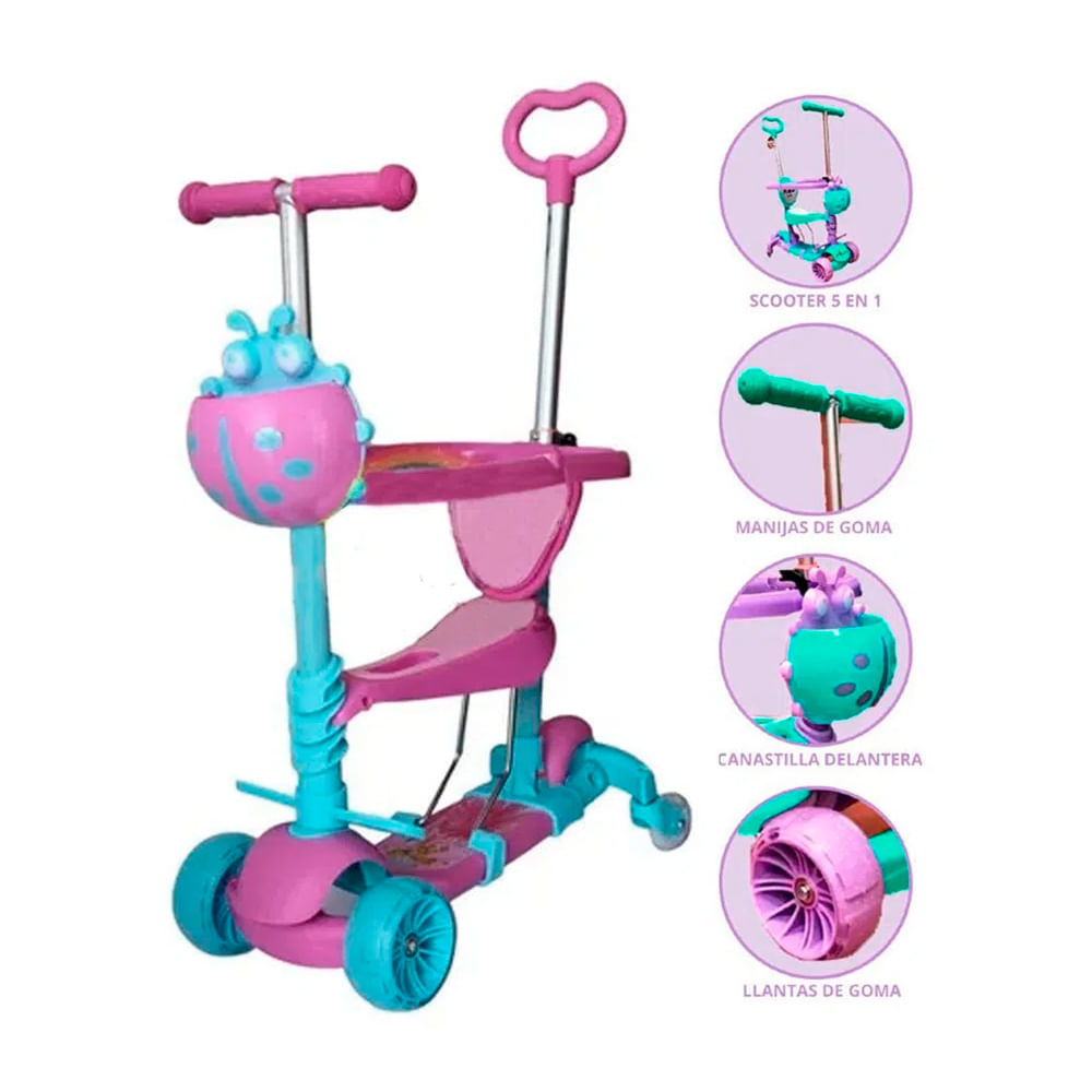 Scooter Infantil Mariquita 5 en 1 Mujer Oka