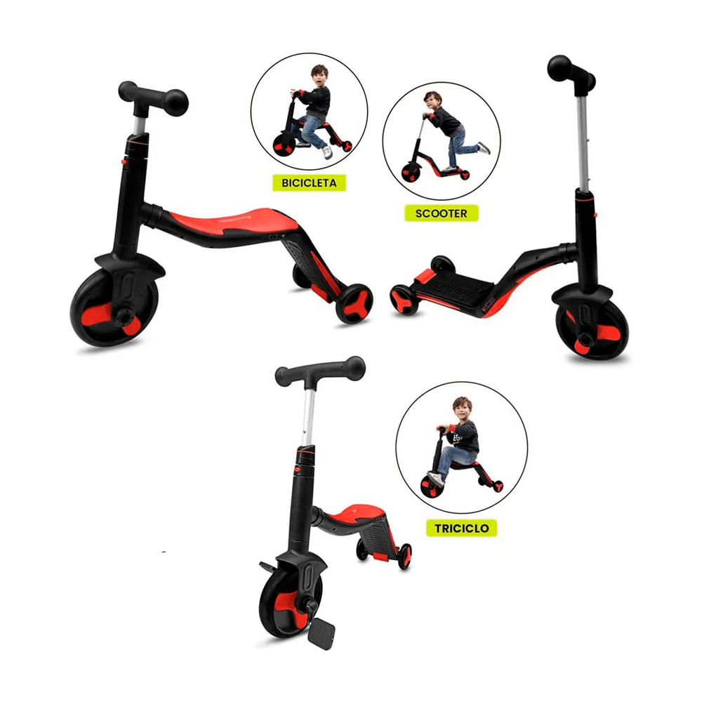 Scooter 3 en 1 Triciclo Corre Pasillo 2 a 6 años Varon