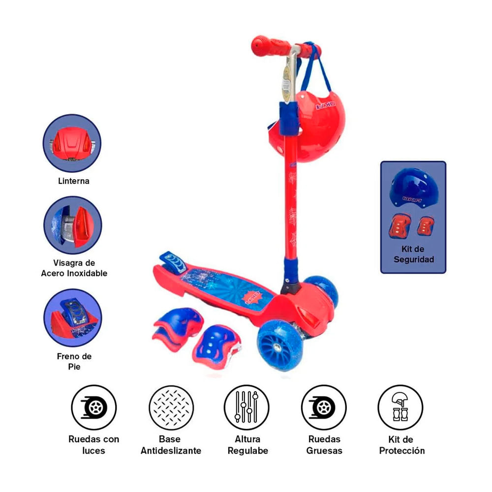Scooter Infantil Carro + Kit de Protección Varon Oka