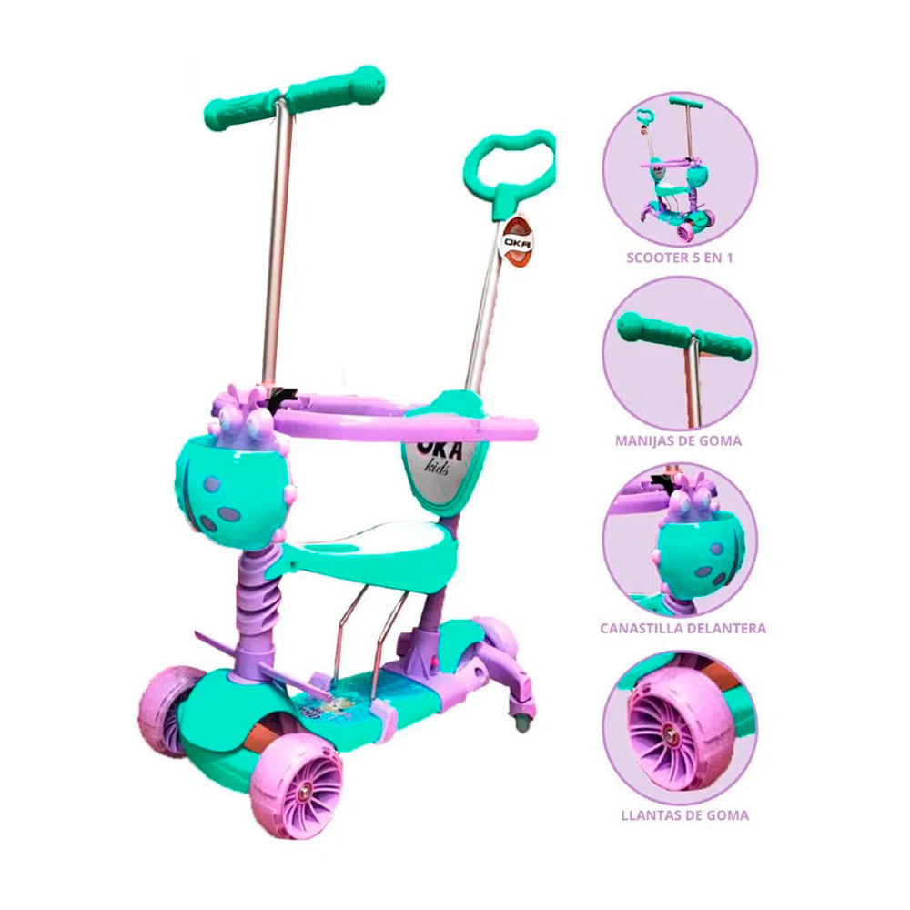 Scooter Infantil Mariquita 5 en 1 Mujer Oka