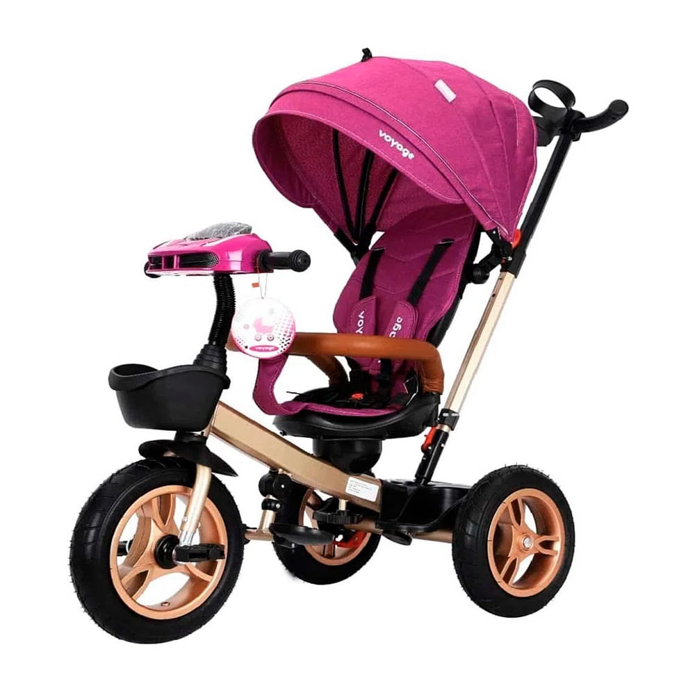 Triciclo para Niños Voyage VGT78 Musical Usb Bluetooth Gold Pink
