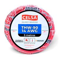 Cable Thw-90 450/750 V 14 Awg Celsa Rojo 5m