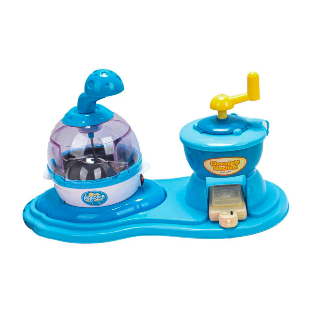 Set De Juego Little Chef Máquina Azul Para Hacer Popcorn Y Chocolate