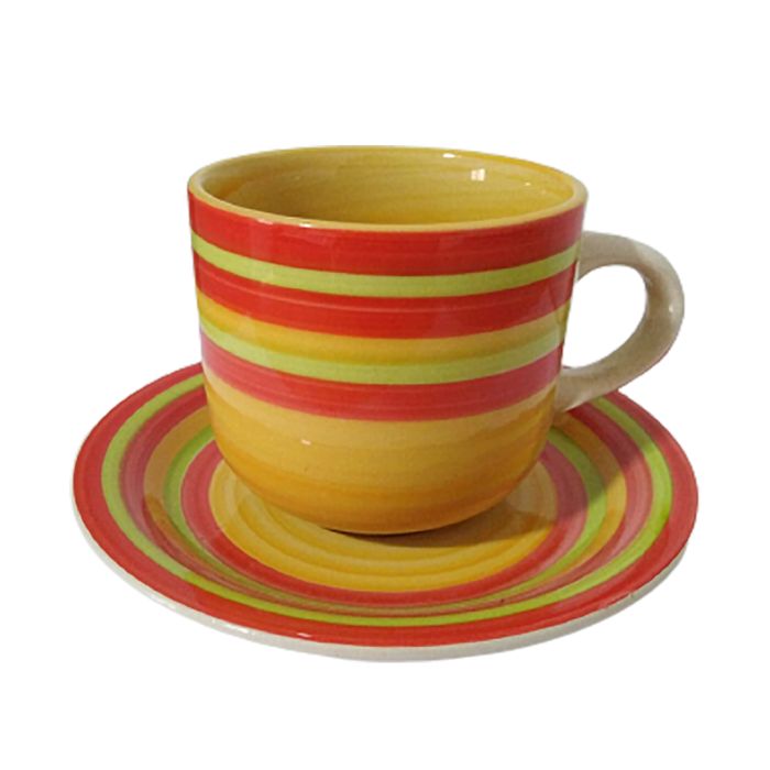 Juego de Tazas de Te o Cafe en Porcelana Naranja