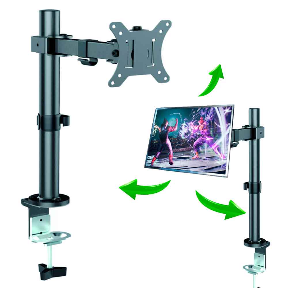 Rack para Monitor Vesa hasta 32 pulg. Regulable 100x100 75x75 8kg 180 ...