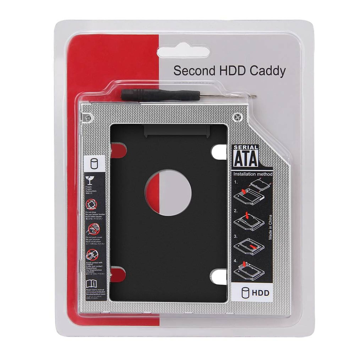 Caddy Genérico 2nd para Disco Duro HDD SSD Sata CD DVD-ROM Universal 9.5mm