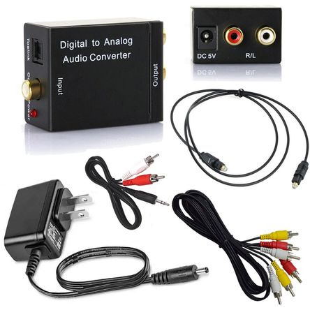 Convertidor De Audio Digital Óptico A Rca + Cable Toslink