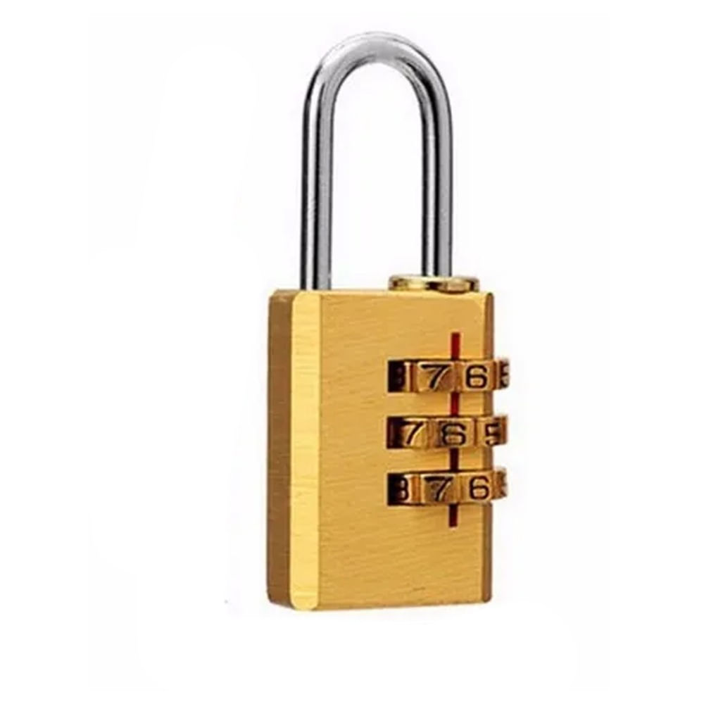 Candado Seguridad Mochilas Casillero Maleta Viaje 3 Dígitos ch05B Dorado
