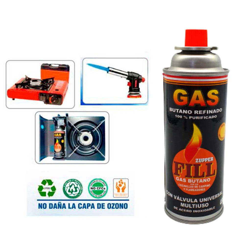 Gas Butano Ultra Refinado Válvula Universal Cocinillas Flameadores