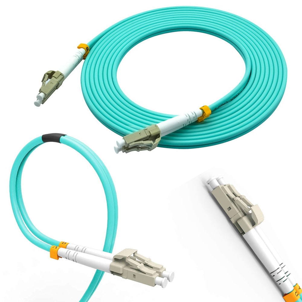 Cable Patch Cord de Fibra Optica OM3 3.0mm LC-LC 50dB 50/25 50 Metros