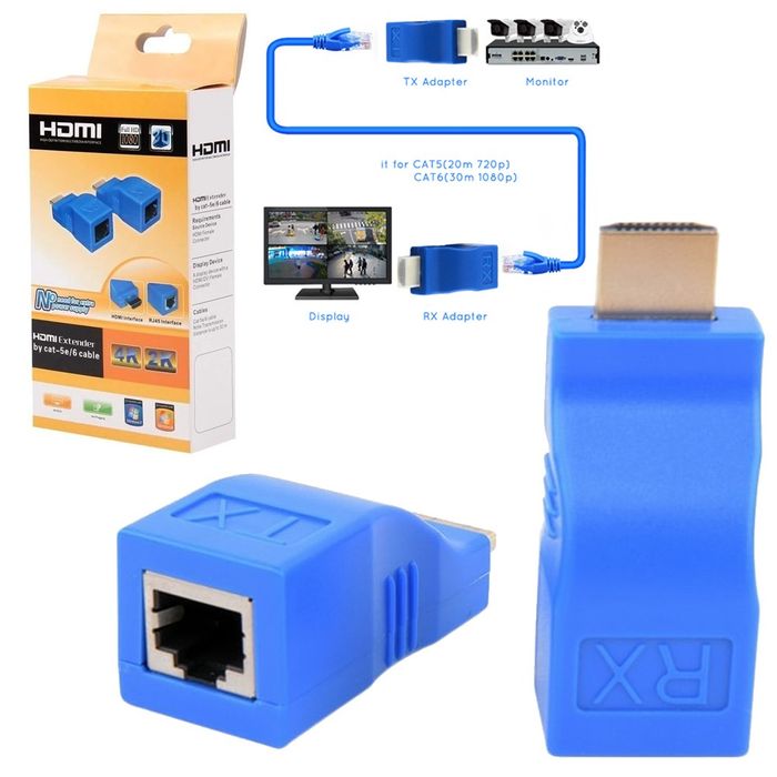 Extender Extensor Hdmi Rj45 Utp 4k 30 Metros Hd Promart