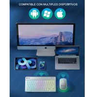 Kit Teclado y Mouse Luces RGB Inalámbrico Bluetooth Multidispositivo GR270026 Blanco