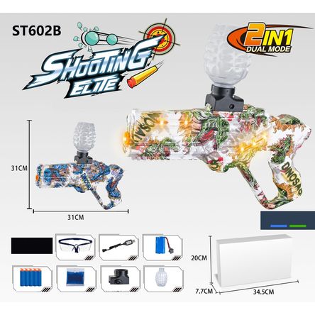 Pistola de Juguete Dino con Lacer y Bolitas de Hidrogel Pistola de Juguete Dino con Lacer y Bolitas de Hidrogel